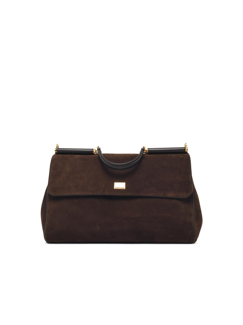 Dolce & Gabbana Dark Brown My Sicily Suede Maxi Bag