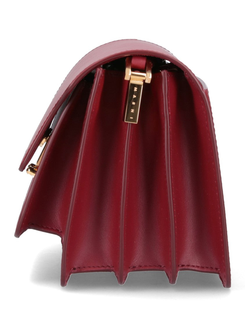 Marni "Trunk" Medium Red Leather Crossbody Bag