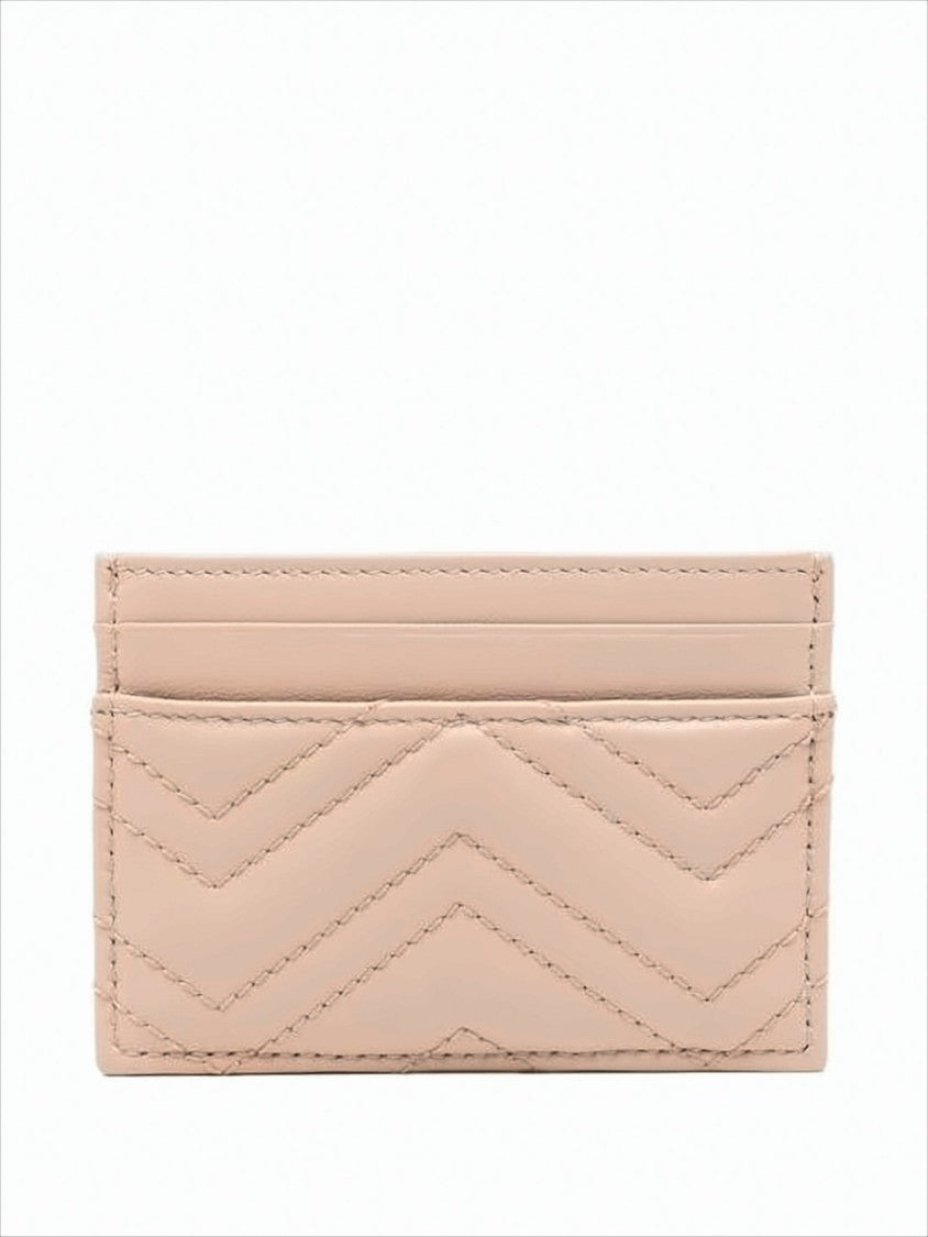 Gucci Chevron Quilted Nappa Leather Cardholder With Double-G Logo