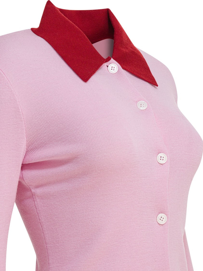 Self-Portrait Merino Wool Cardigan With Contrast Collar