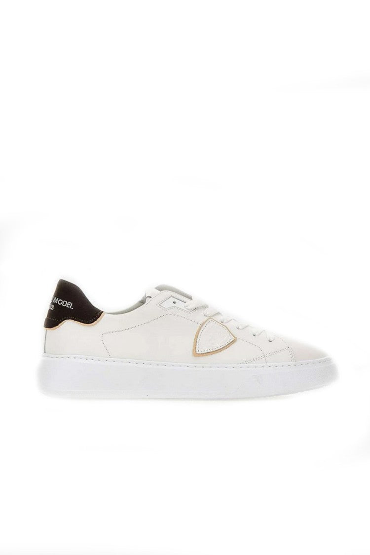 Philippe Model White Temple Contrast Heel Spoiler Leather Sneakers