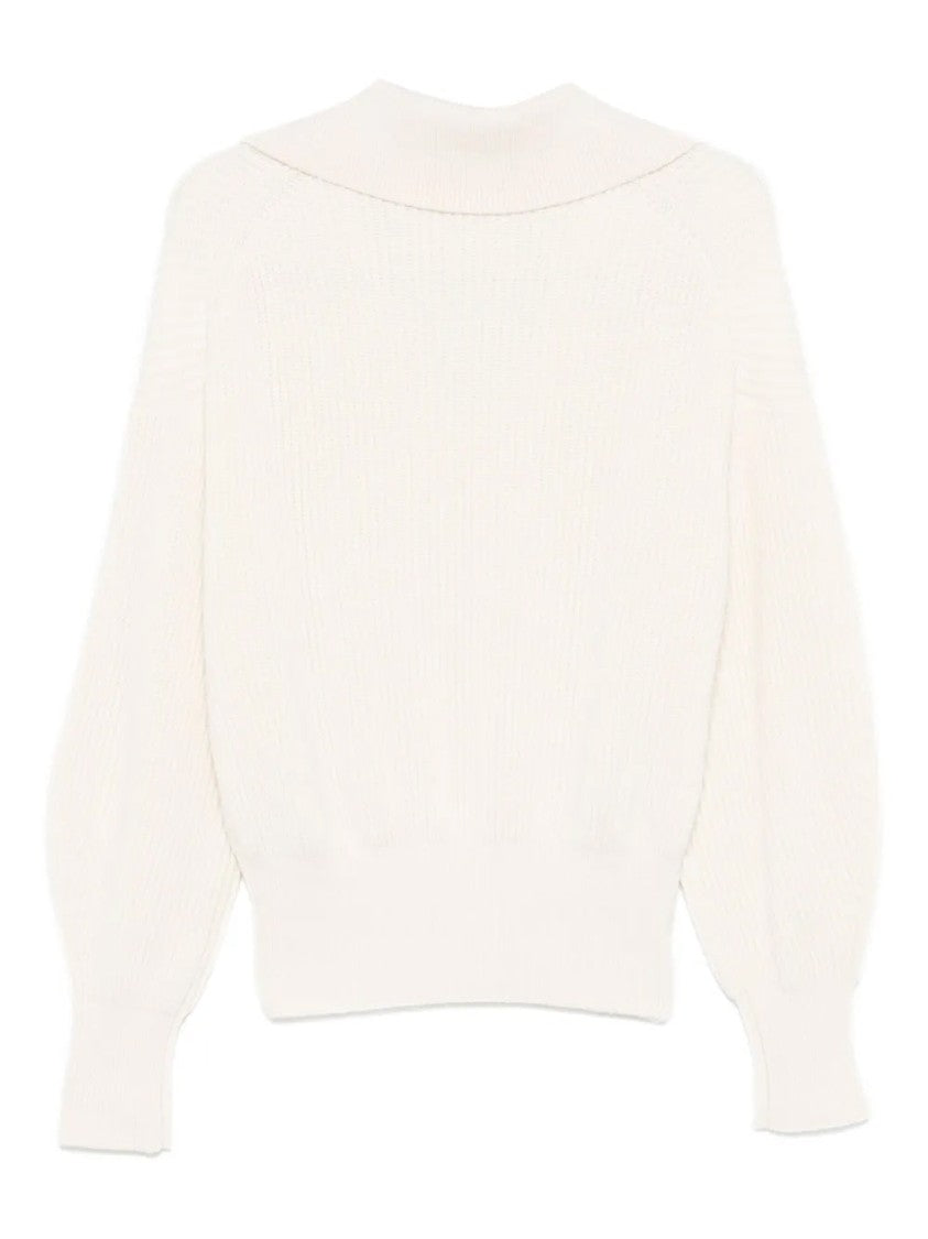 Joseph Open Neck Wool And Cashmere Sweater With Wide Collar