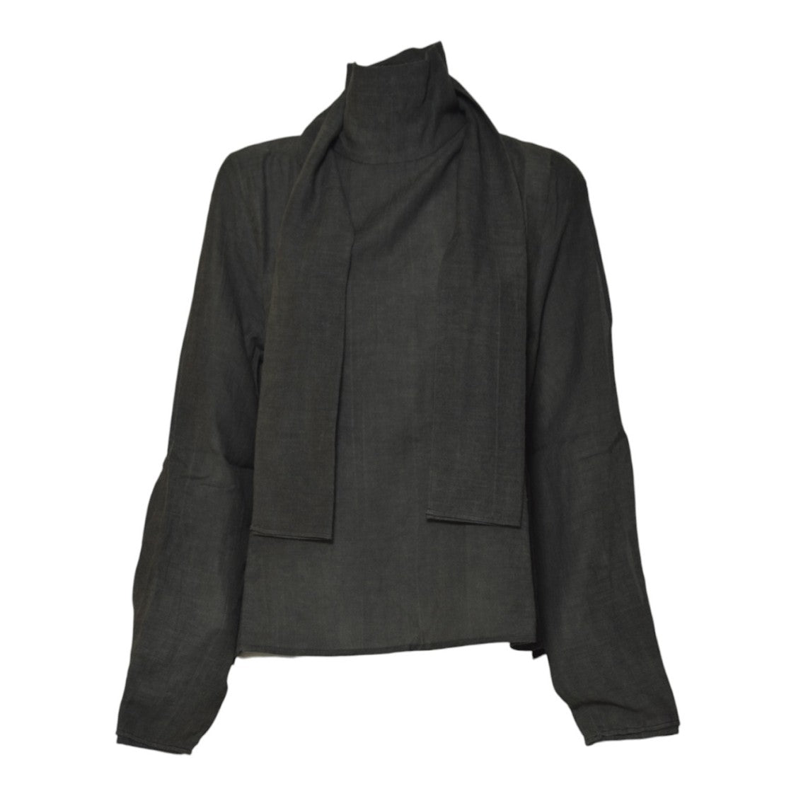 Our Legacy Anthracite Long-Sleeved Shirt With Scarf Detail