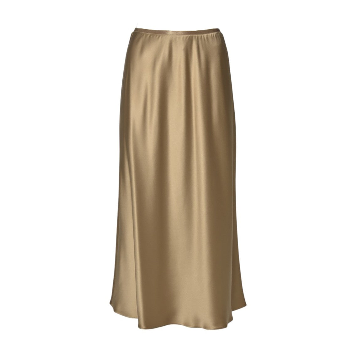 Max Mara Camel Silk Satin Carnet Skirt