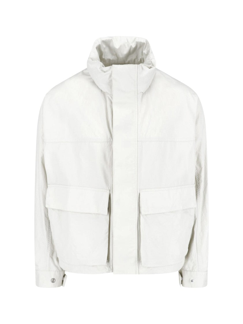 Lemaire Gray Short Ventile Cotton Parka Jacket
