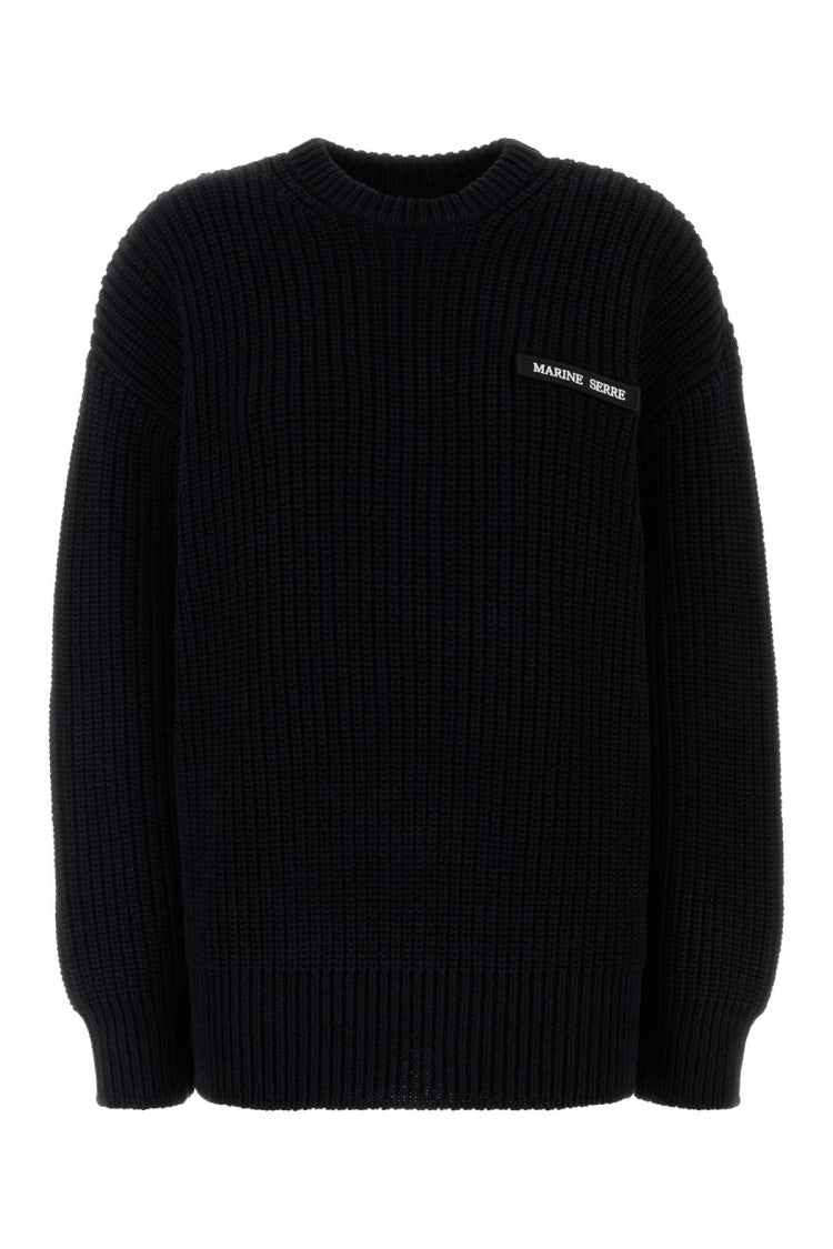 Marine Serre Black Cotton Oversize Sweater