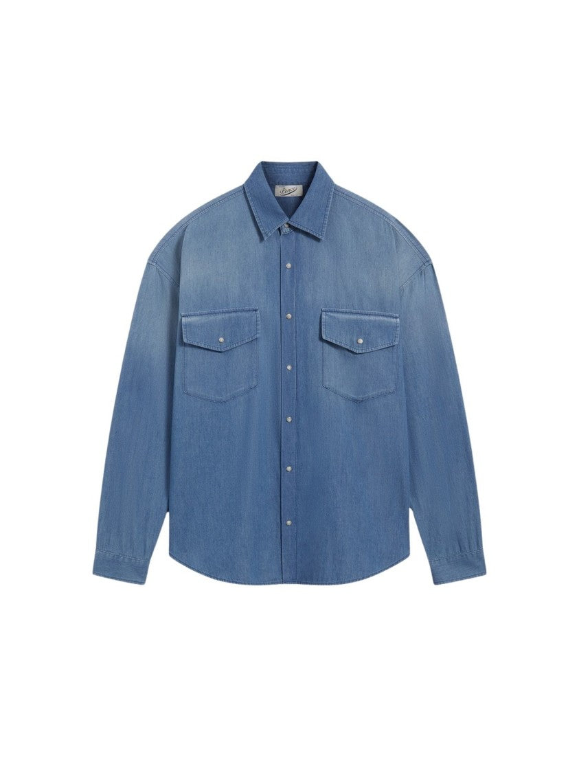 Pence Relaxed-Fit Button-Down Shirt With Textured Fabric
