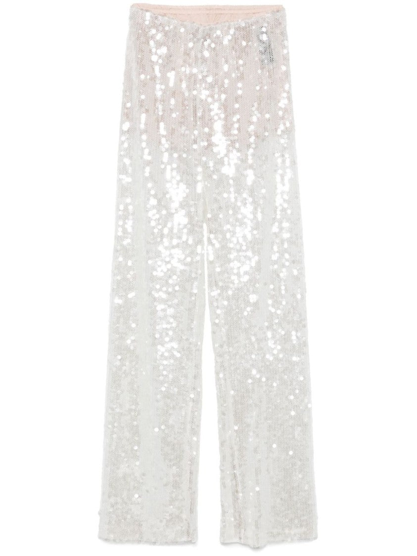 Federica Tosi Wide-Leg Trousers With Shimmering Sequin Detailing