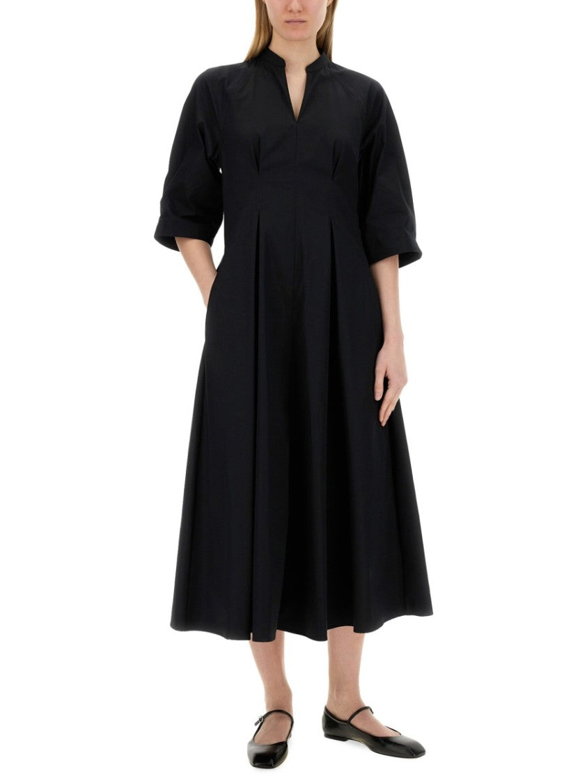 Aspesi Pleated Black Long Dress