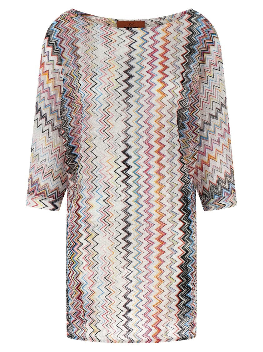 Missoni Zigzag Pattern Knit Top With Round Neckline