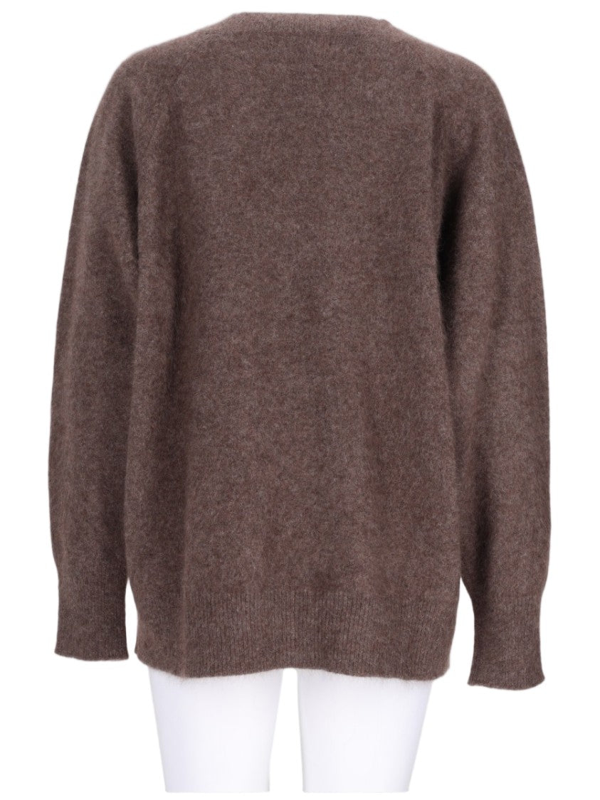 P.A.R.O.S.H. Soft Fuzzy Knit Sweater With Relaxed Fit And Ribbed Details
