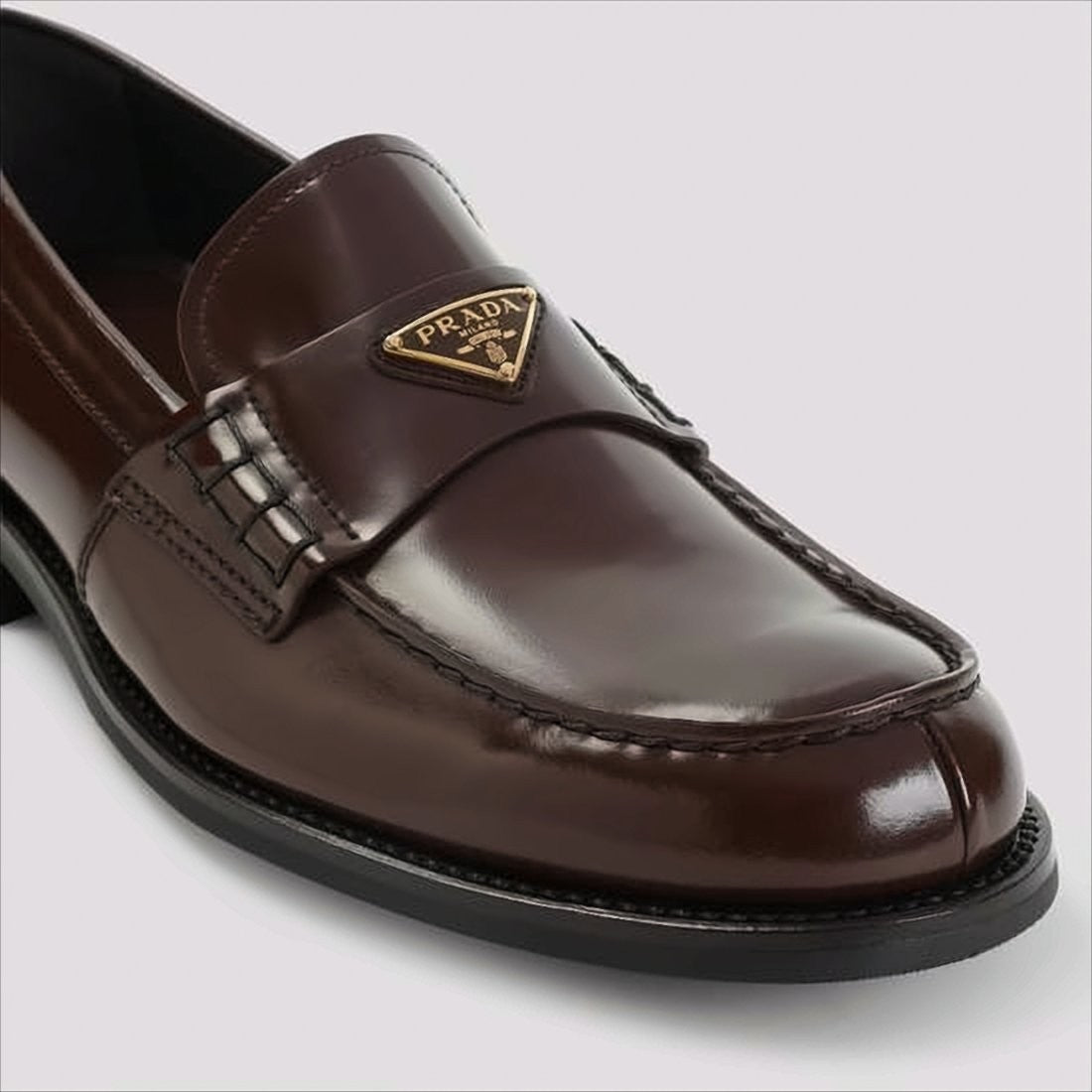 Prada Polished Calf Leather Loafers