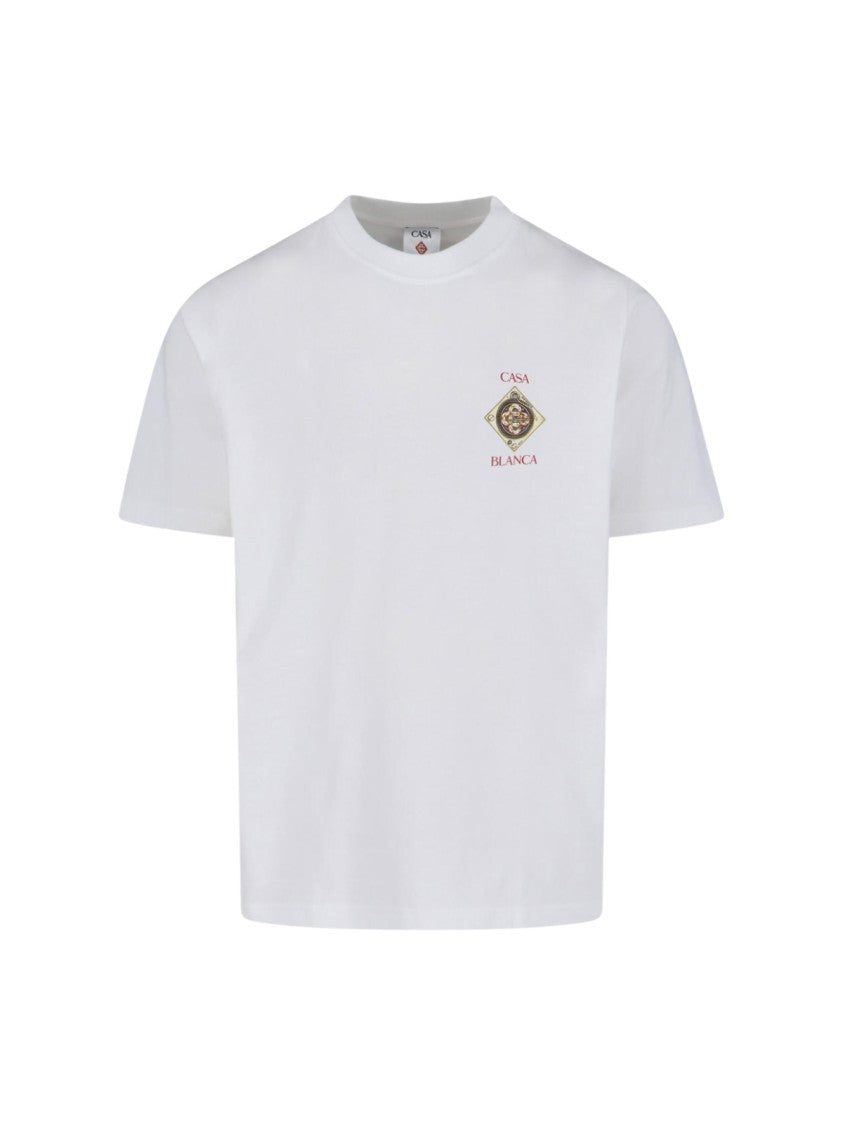 Casablanca Minimalist Organic Cotton T-Shirt With Graphic Logo