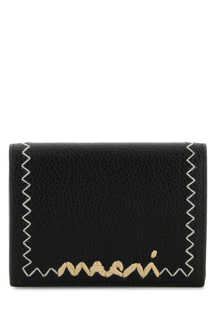 Marni Black Leather Wallet