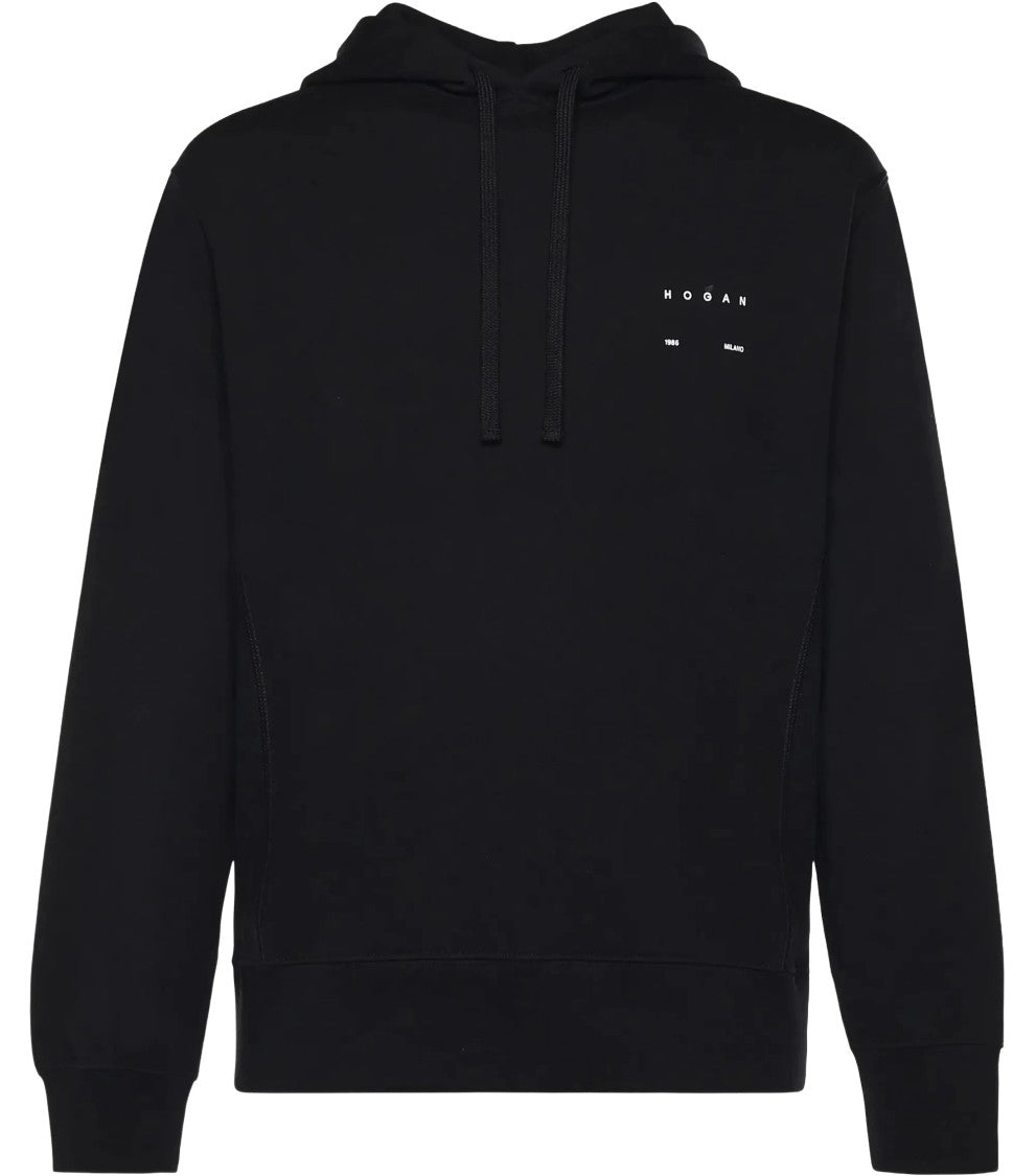 Hogan Minimalist Black Hoodie Sweatshirt