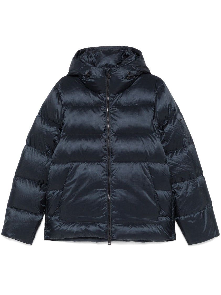 J.Lindeberg Blue Farrell Quilted Hooded Nylon Down Jacket