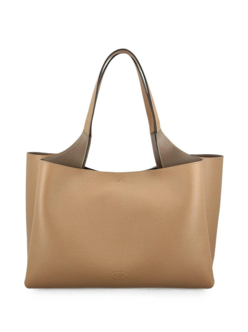 Tod's Textured Leather Tote Bag With Embossed Logo