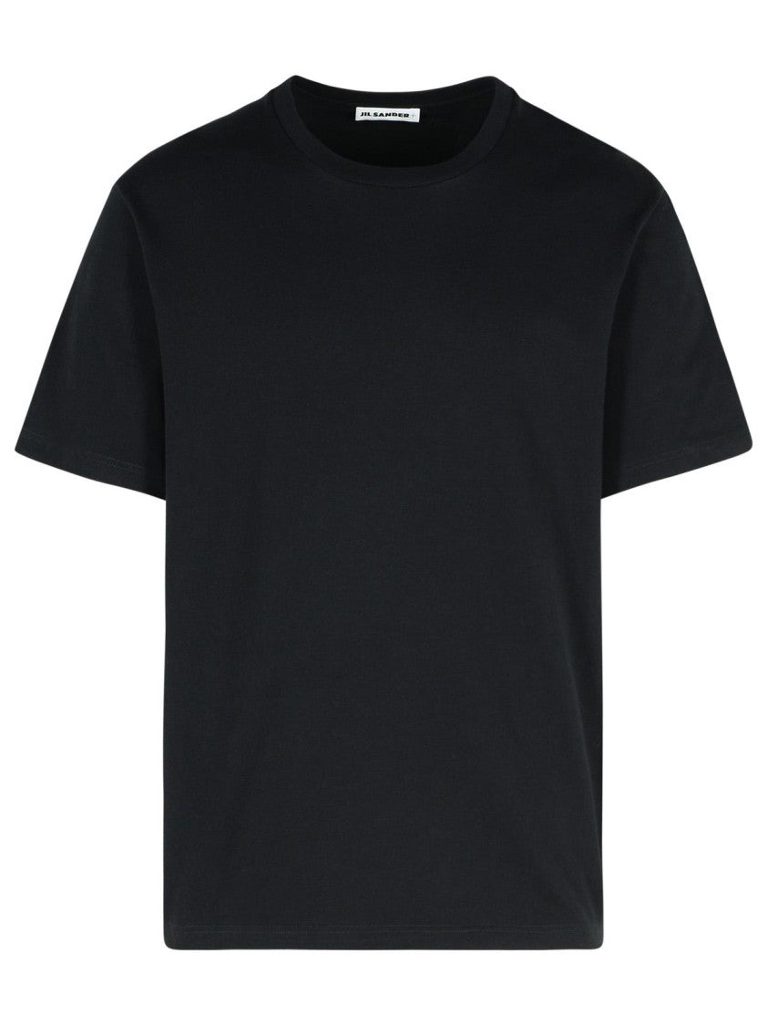 Jil Sander Black T-Shirt With Ribbed Neckline