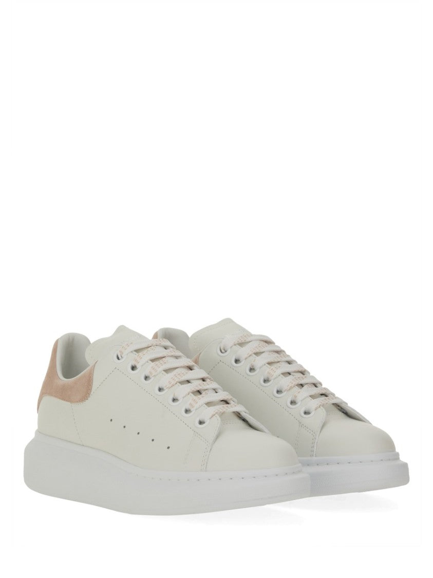 Alexander Mcqueen Oversized Calfskin Sneakers With Suede Heel Tab