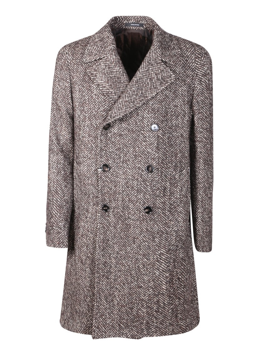 Tagliatore Brown Double-Breasted Coat