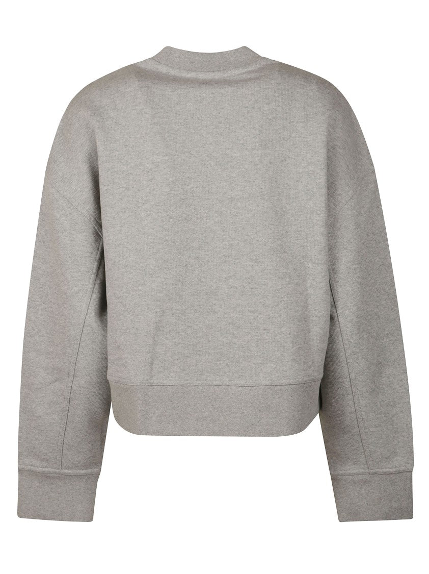 Moncler Classic Grey Knit Sweater With Ribbed Cuffs
