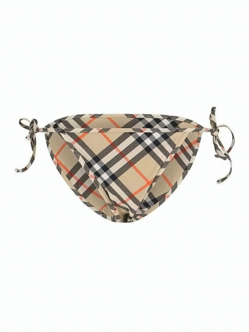Burberry Classic Check Pattern Bikini Bottom With Adjustable Side Ties