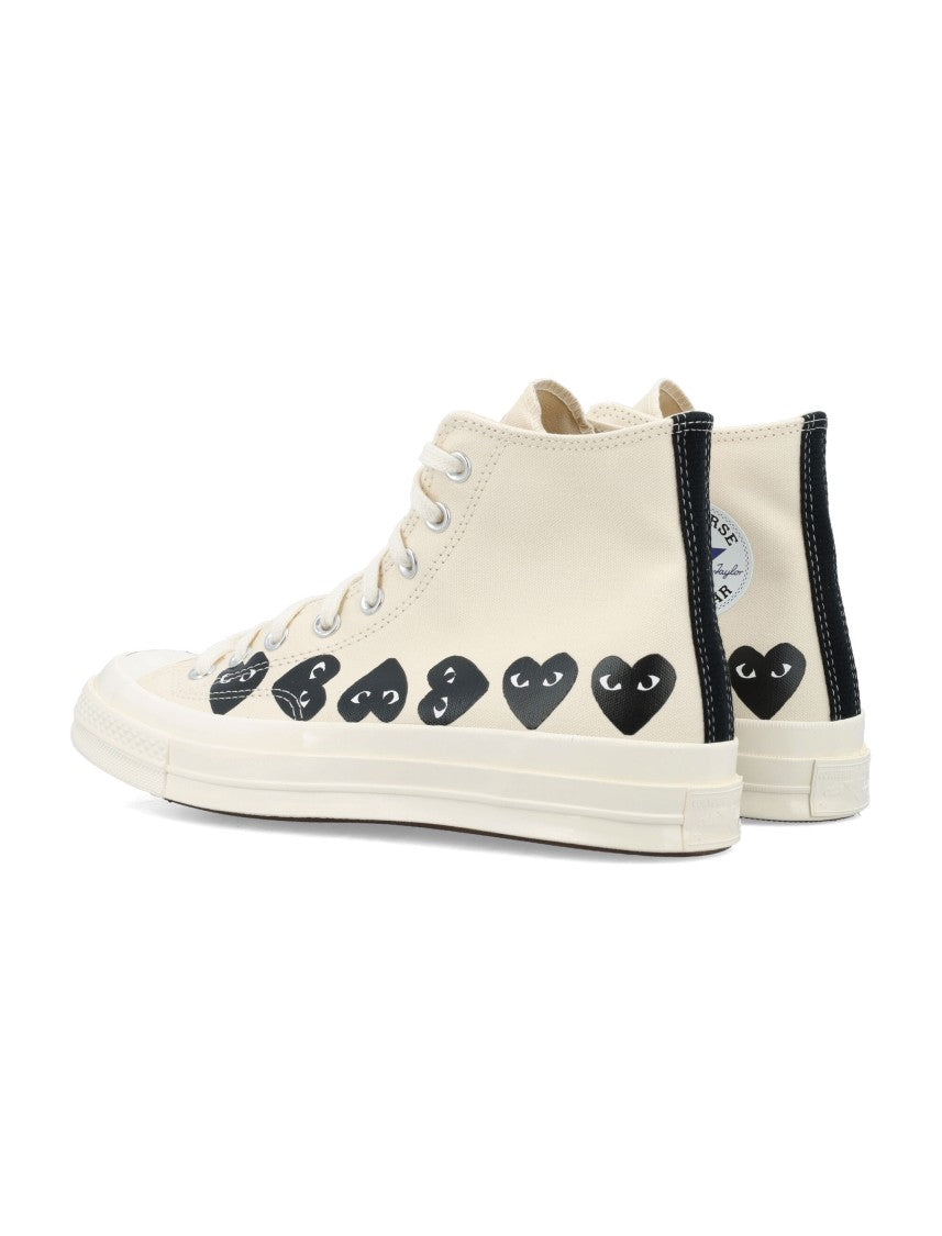 Comme Des Garçons X Converse Chuck 70 High-Top Canvas Heart Printed Sneakers