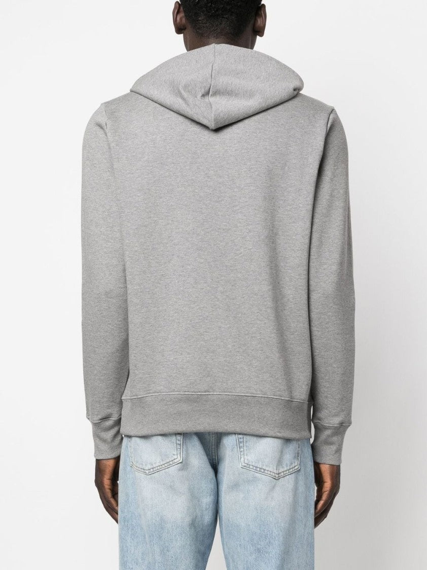 Paul Smith Light Grey Mélange Hoodie With Logo Patch