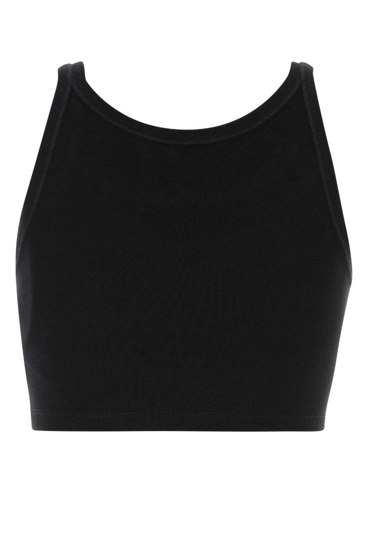 Palm Angels Black Piquet Top