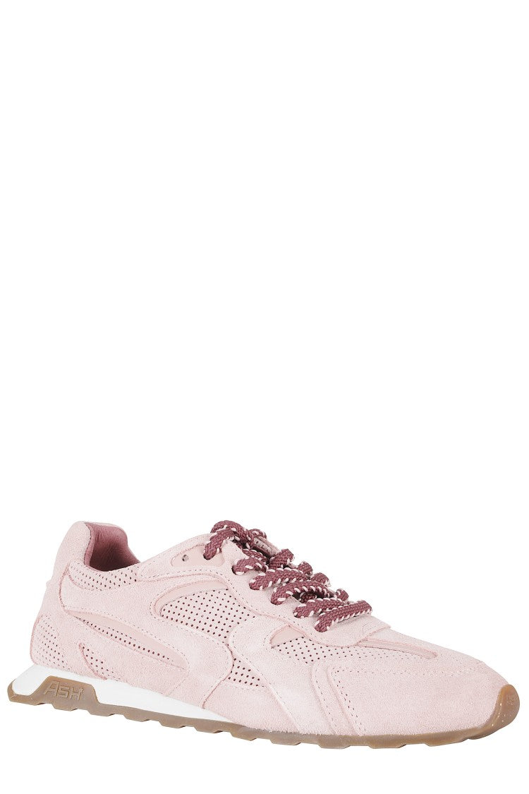 Ash Pink Kasar Suede Mesh Leather Sneakers