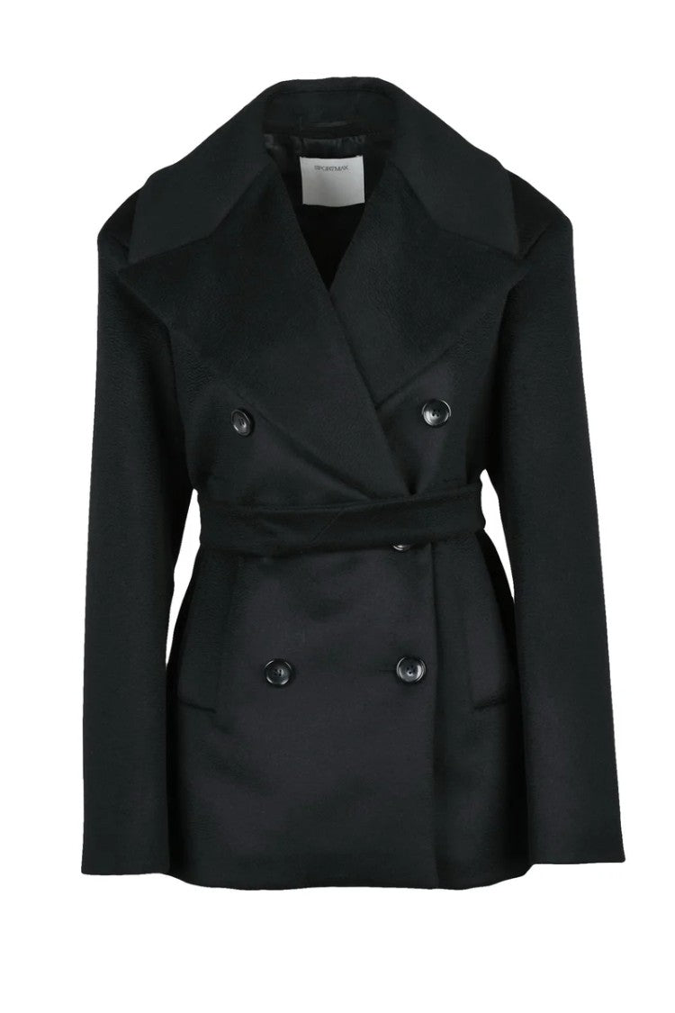 Sportmax Orchis Double-Breasted Overcoat - Black