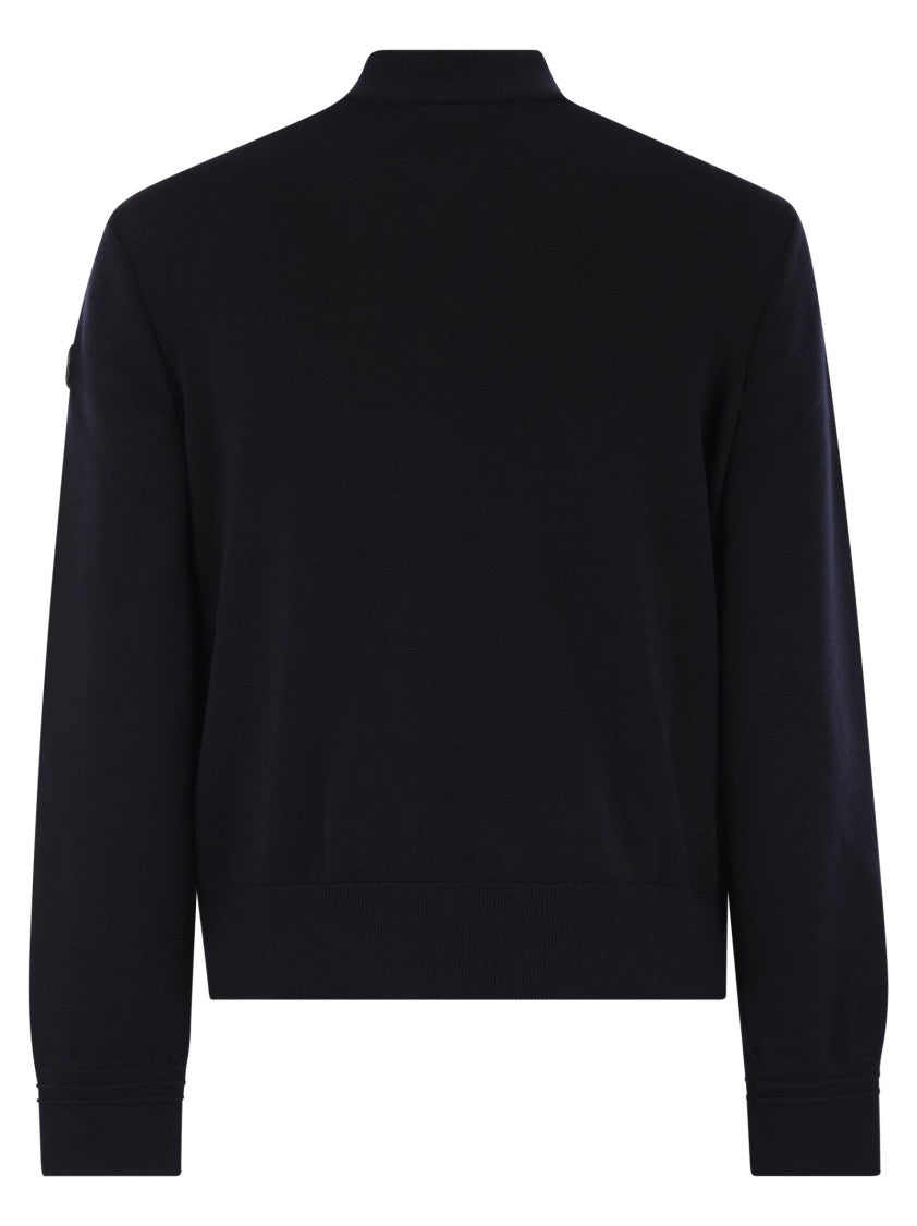 Moncler Padded Wool Cardigan With Zip