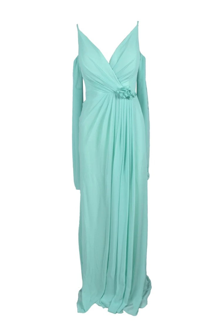 Le Damigelle Di Caroline M Long Chiffon Dress - Aqua