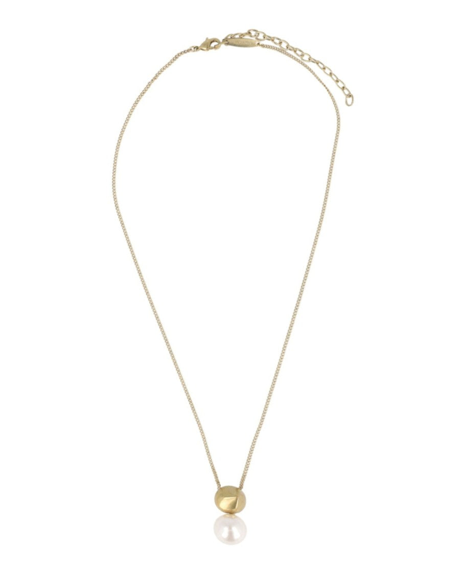 Ferragamo Sculptural Pendant Faux Pearl Necklace