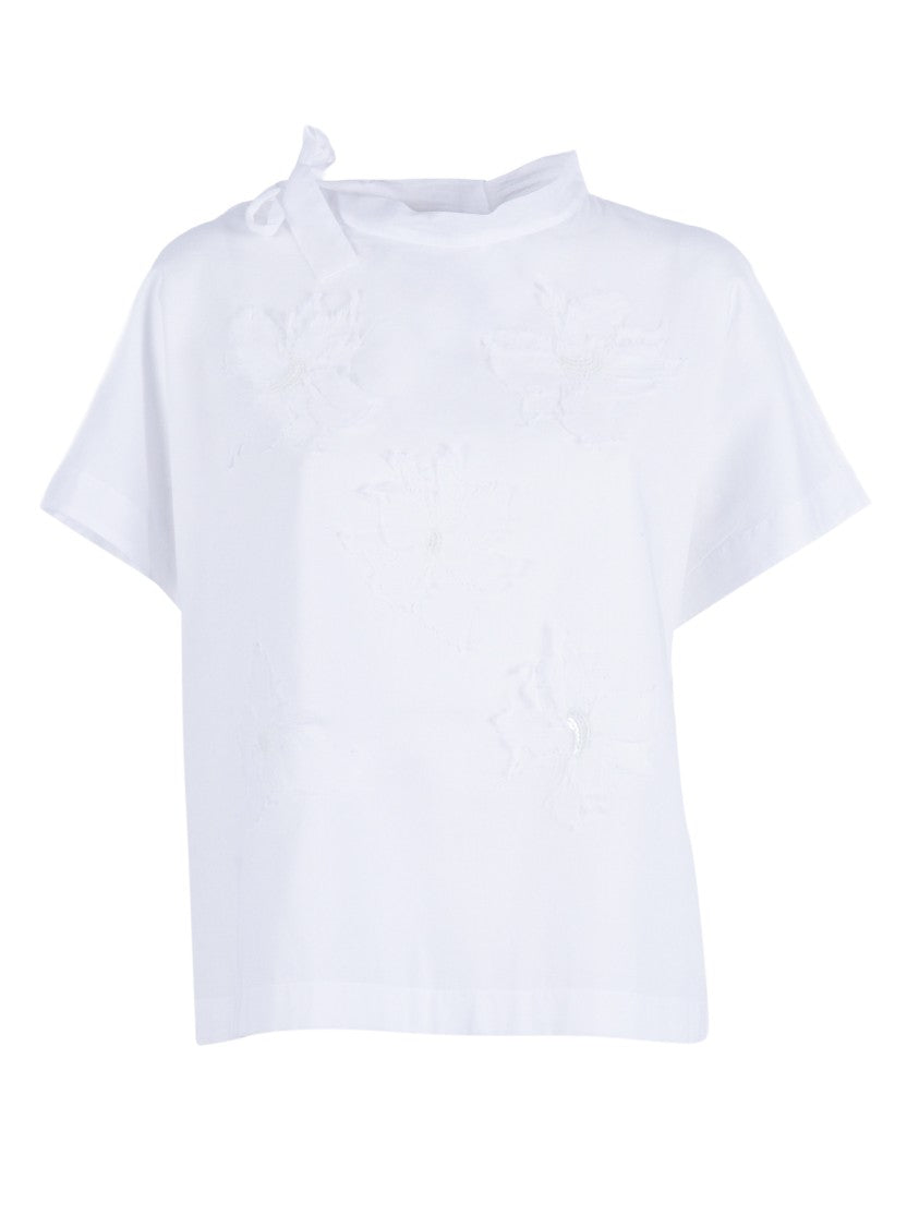 Peserico Boxy Short Sleeve Floral Blouse