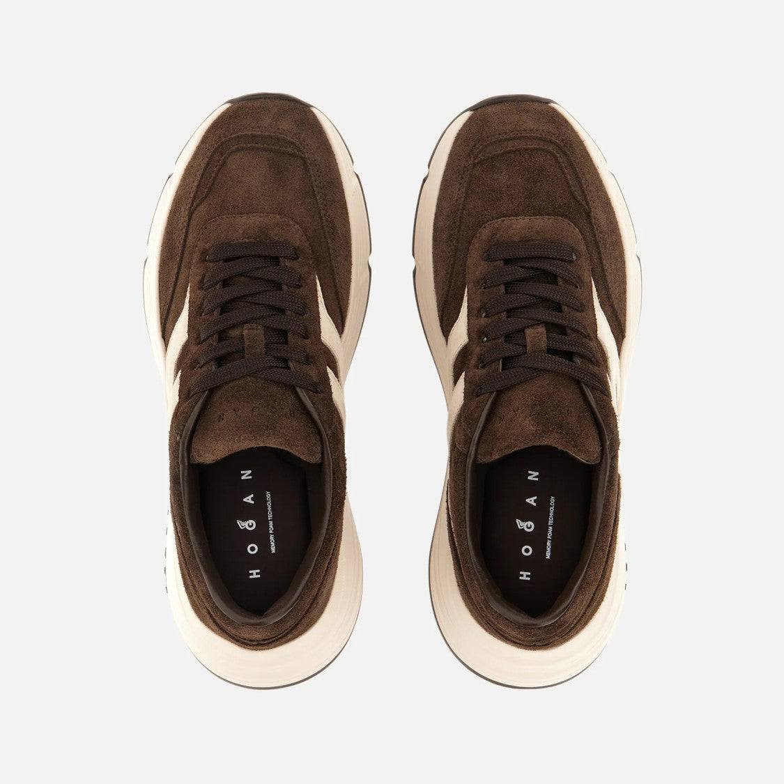 Hogan Dark Brown Suede Chunky-Sole Sneakers