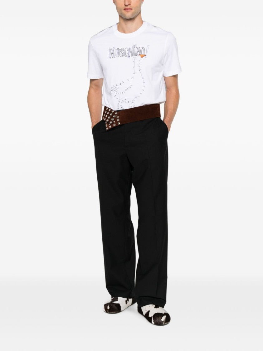 Moschino White Short-Sleeve T-Shirt With Playful Graphic