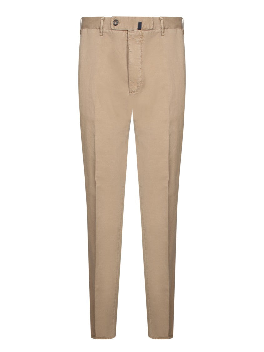 Incotex Beige Trousers With Front Zip Closure