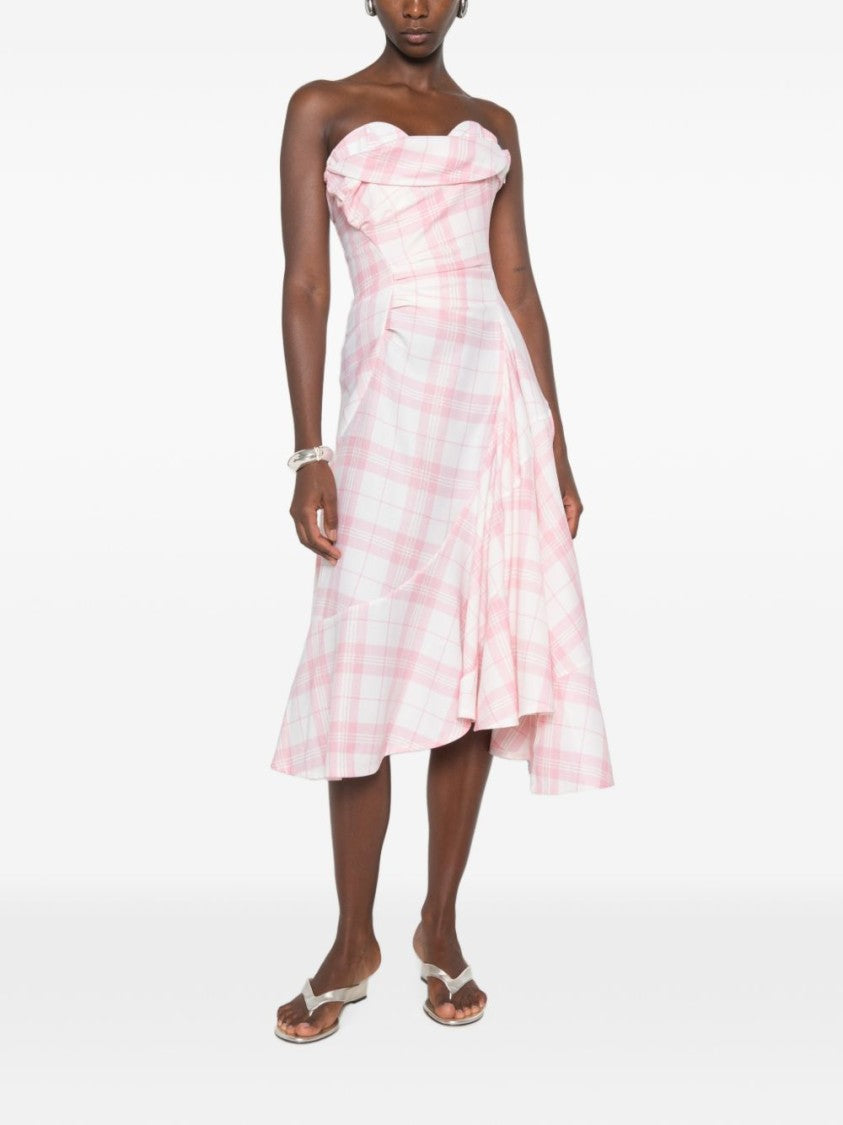 Vivienne Westwood Strapless Midi Dress With Draped Neckline