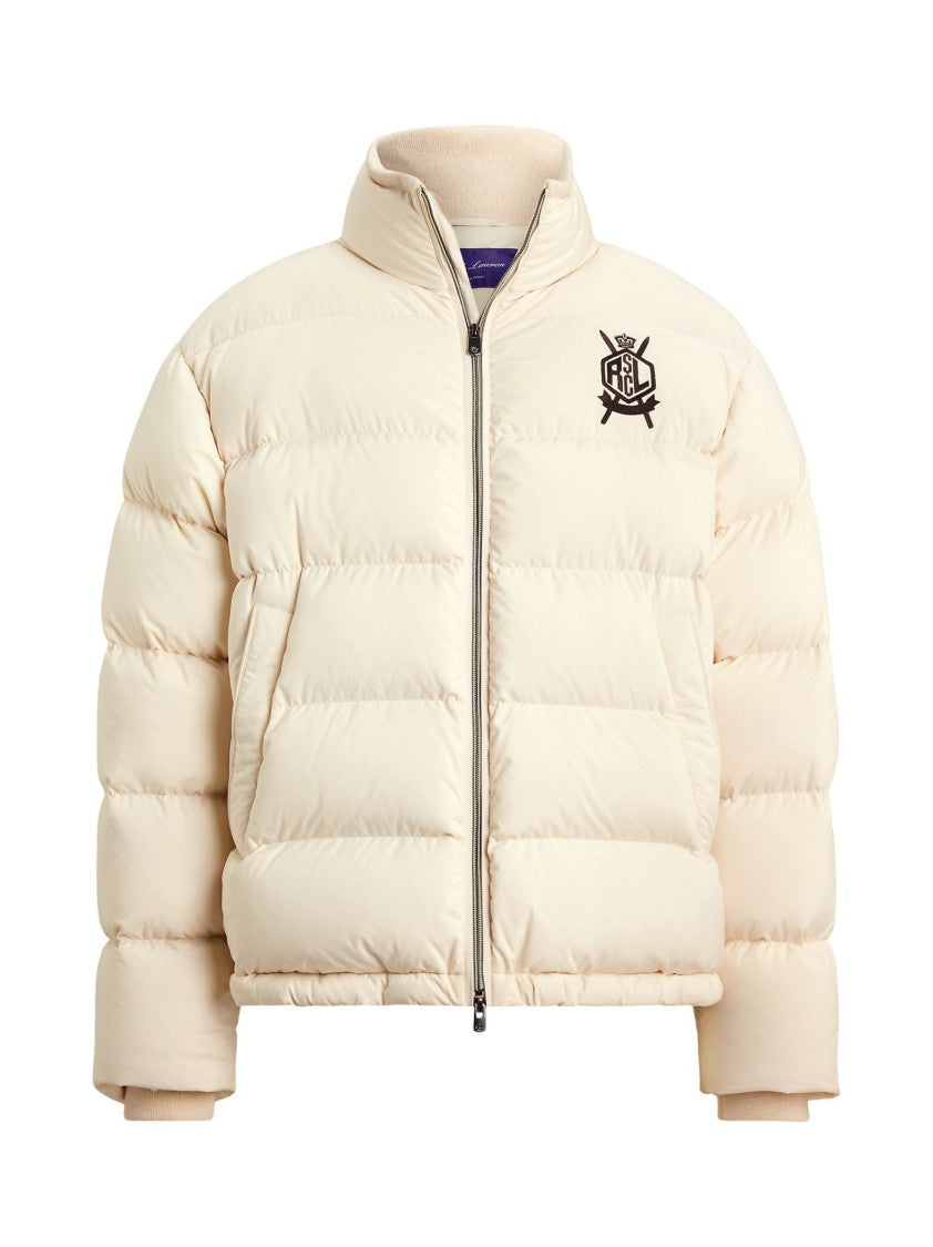 Polo Ralph Lauren Quilted Beige Down Jacket With Logo Embroidery