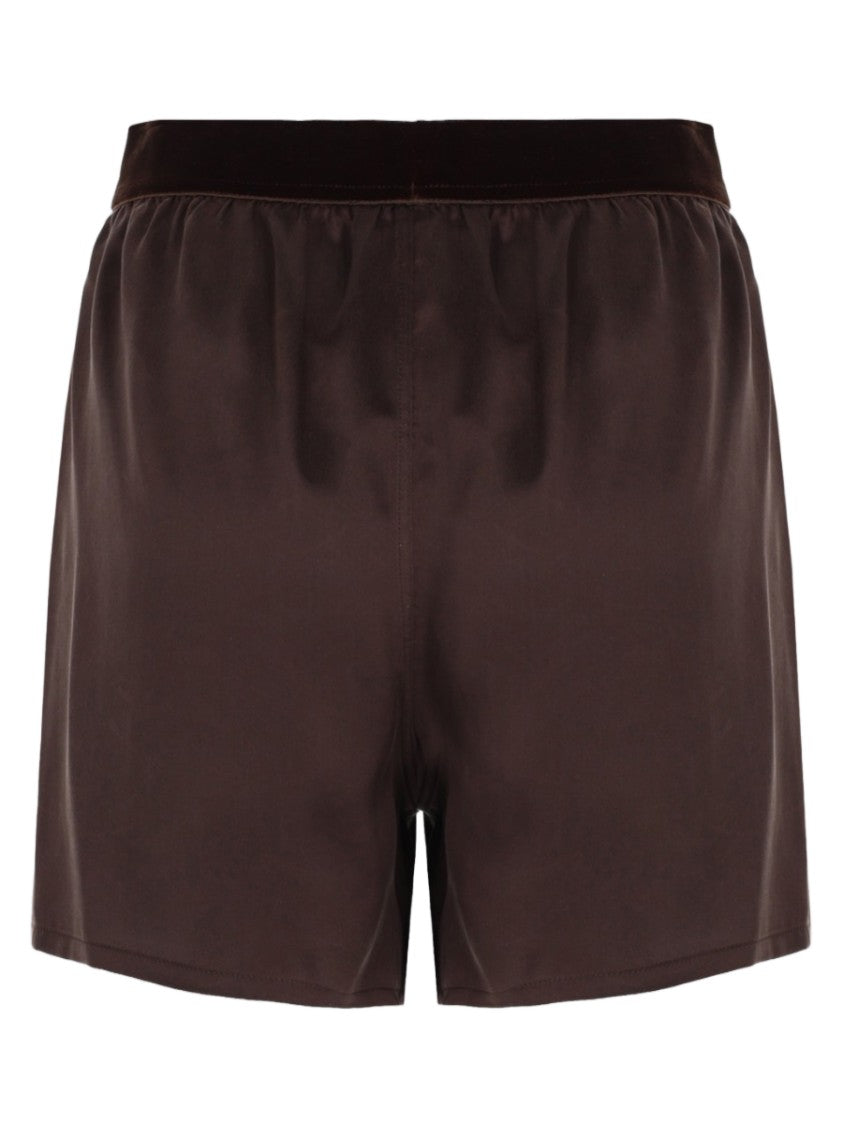 Tom Ford Silk Velvet Band Detail Logo Shorts