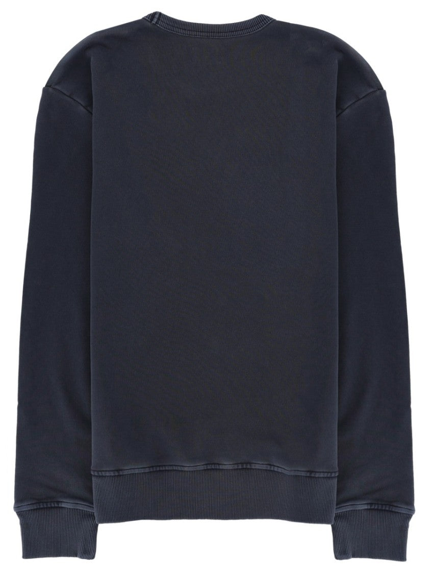 Fay Stitched X Crewneck Cotton Sweatshirt