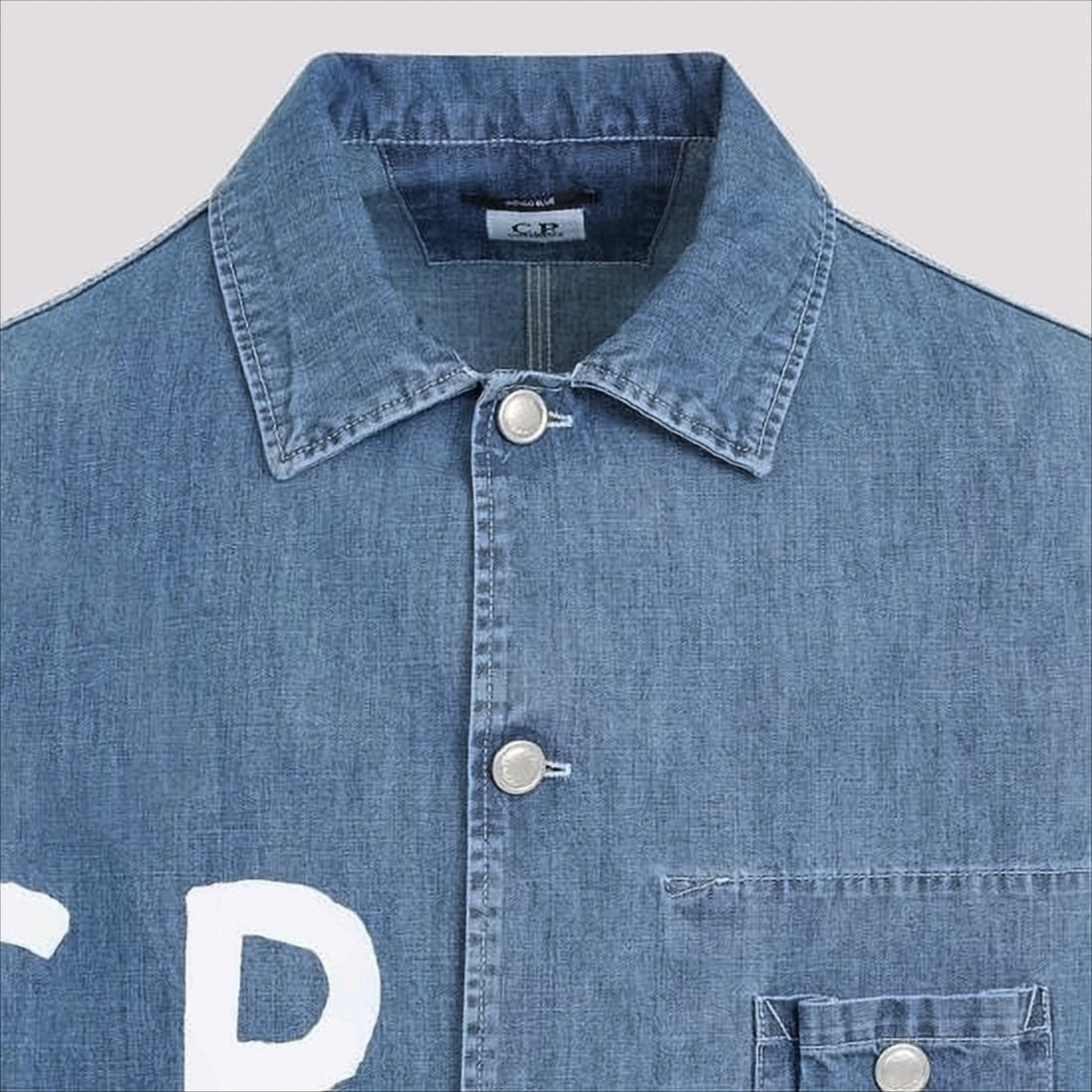 C.P. Company Classic Denim Jacket With Button Closure And Logo Detail