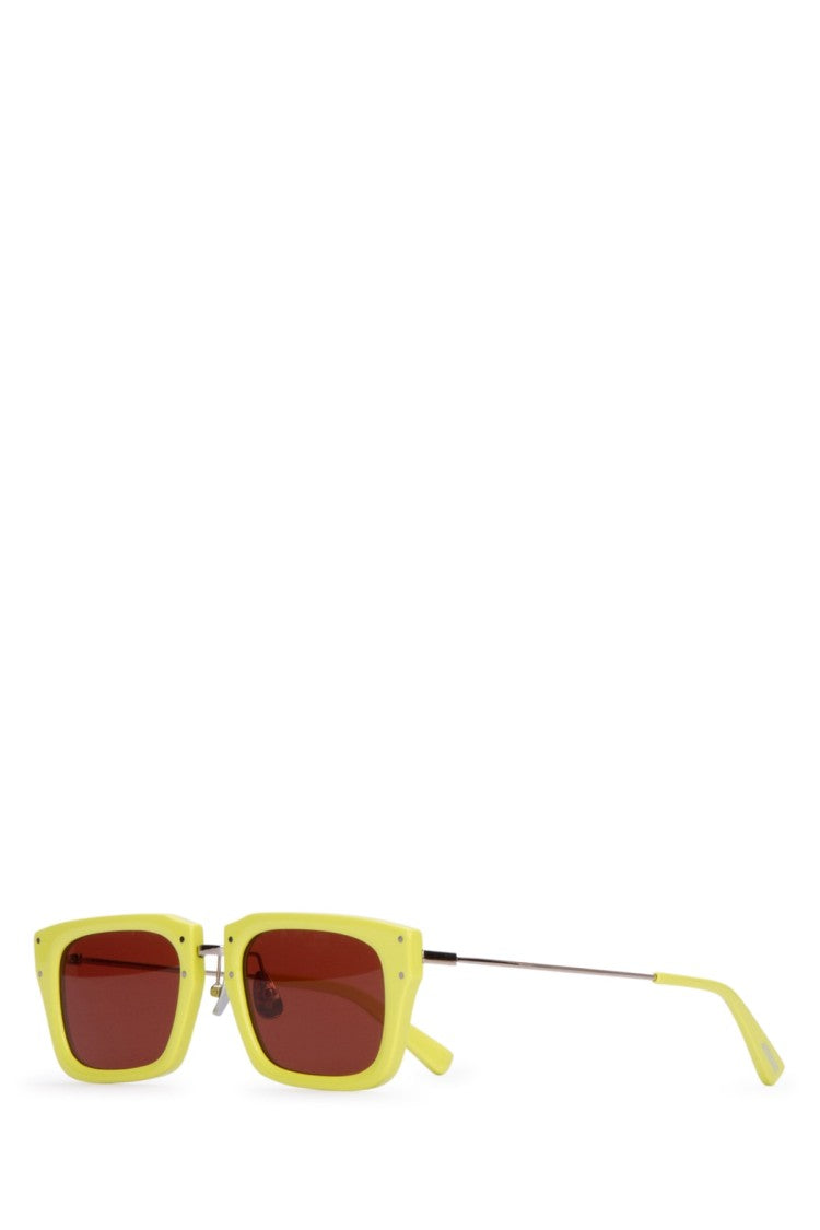 Jacquemus Bold Square Frame Sunglasses With Vibrant Yellow Finish