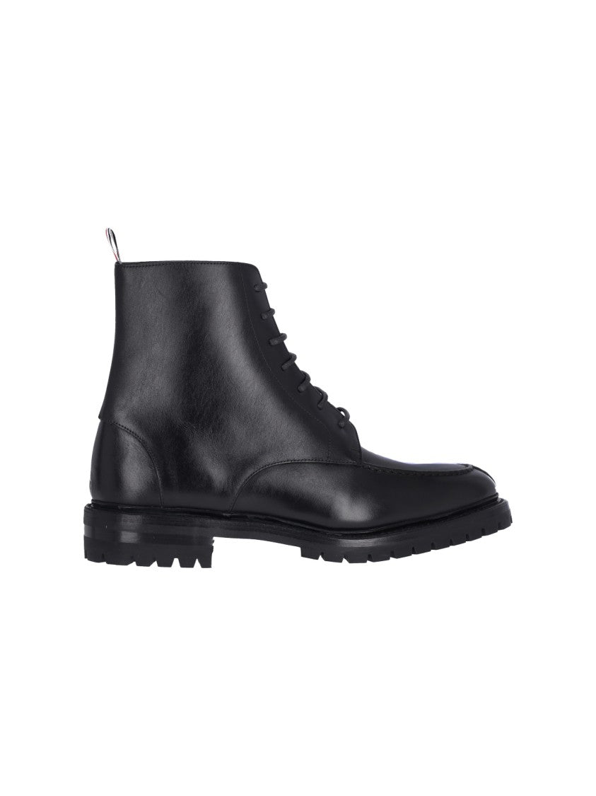 Thom Browne Classic Commando' Black Leather Derby Boots – Black