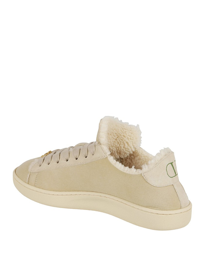 Valentino Garavani Low-Top Sneakers With Plush Shearling