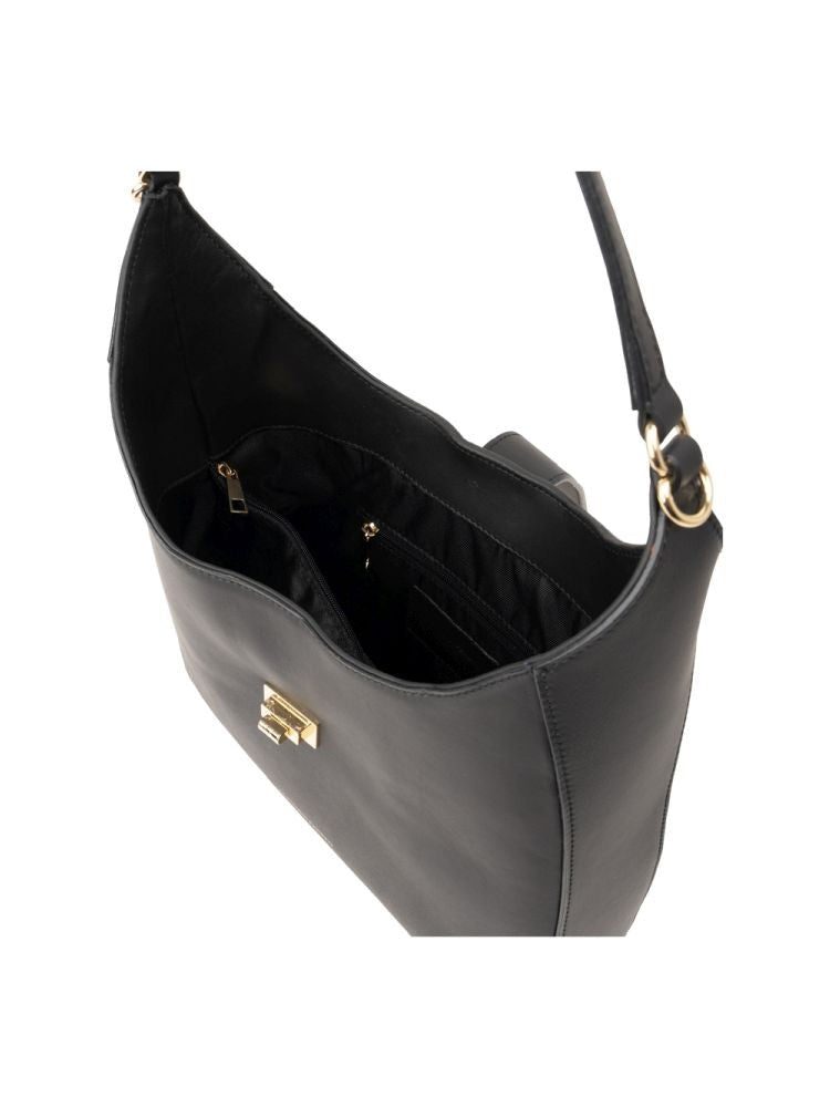 Adrianna Feretti Structured Leather Tote Bag With Gold-Tone Accents
