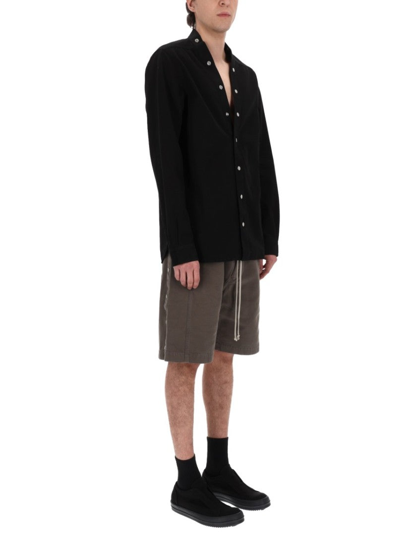 Drkshdw By Rick Owens Black Larry Extended Strap Cotton Shirt