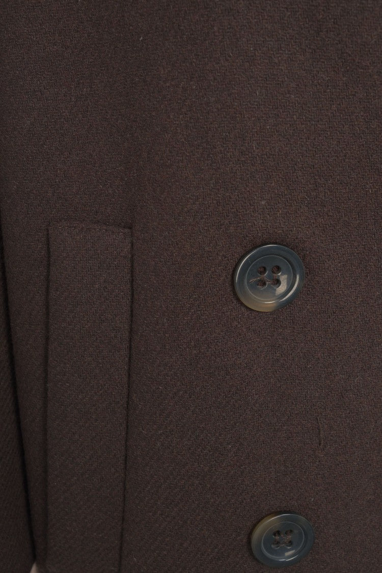 8Pm Double-Breasted Long Coat With Refined Lapel And Oversized Sleeves