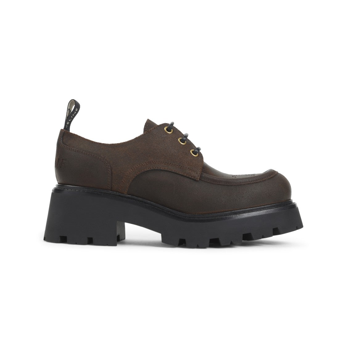 Celine Lace-Up Dark Brown Leather Shoes
